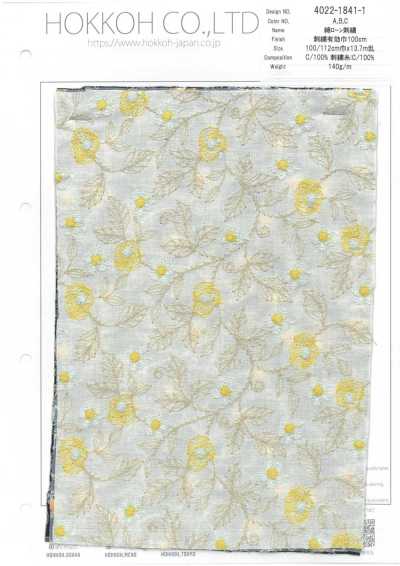 4022-1841-1 Vải Cotton Lawn Thêu