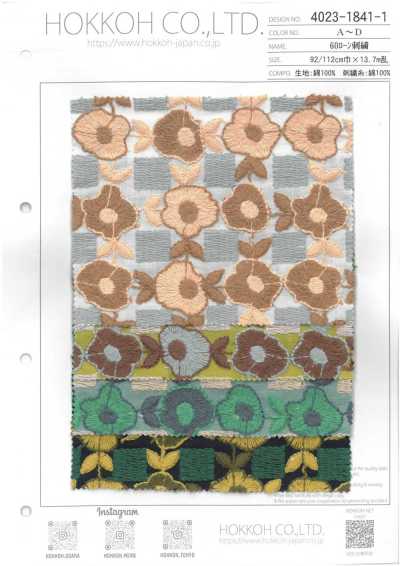 4023-1841-1 Vải Cotton Lawn Thêu