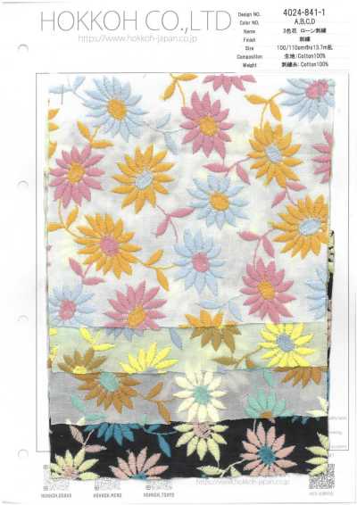 4024-841-1 Vải Cotton Lawn Thêu