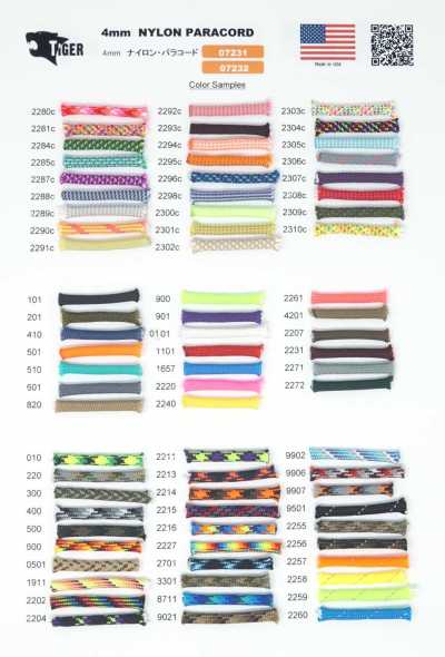 07232 TIGER dây paracord 4mm có phản quang