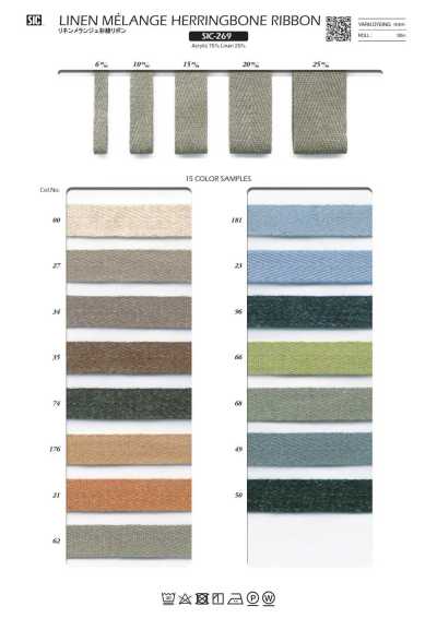 SIC-269 Ruy Băng Dệt Xương Cá Linen Melange