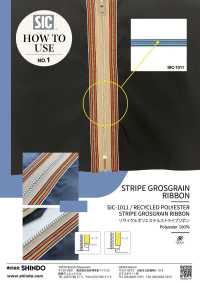 SIC-1011 Ruy Băng Ruy Băng Gân Sần Kẻ Sọc Polyester Tái Chế[Ruy Băng, Băng, Dây] SHINDO(SIC) Ảnh phụ