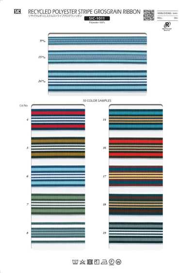 SIC-1011 Ruy Băng Gân Sần Kẻ Sọc Polyester Tái Chế