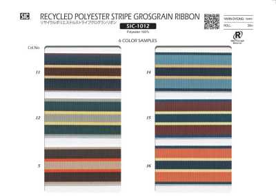 SIC-1012 Ruy Băng Gân Sần Kẻ Sọc Polyester Tái Chế