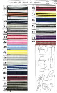 4432 Kẻ Sọc Băng Ruy Băng Gân Sần[Ruy Băng, Băng, Dây] ROSE BRAND (Marushin) Ảnh phụ