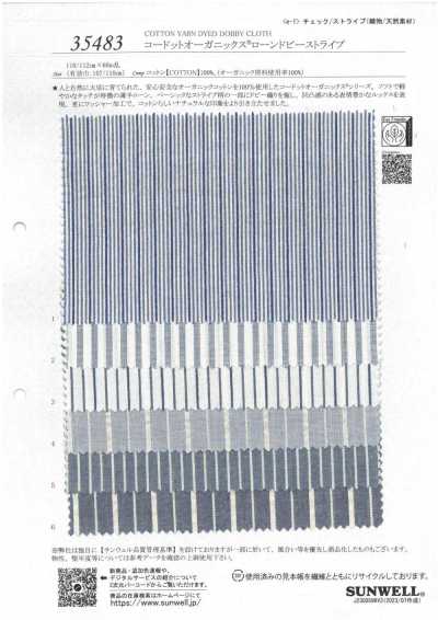 35483 Kodotto Organics® Vải Cotton Lawn Dobby Kẻ Sọc