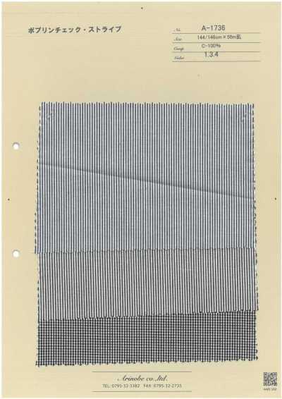 A-1736 Poplin Kẻ Caro・kẻ Sọc