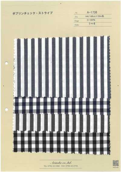 A-1738 Poplin Kẻ Caro・kẻ Sọc
