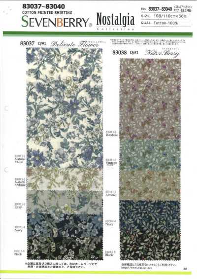 83037 SEVENBERRY® Bộ Sưu Tập Nostalgia Vải Sca Màu Tự Nhiên Giữ Xơ Bông Delicate Flower