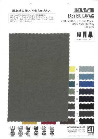 MT12000 Vải Bố Canvas Linen Rayon Mỏng Xử Lý Bio