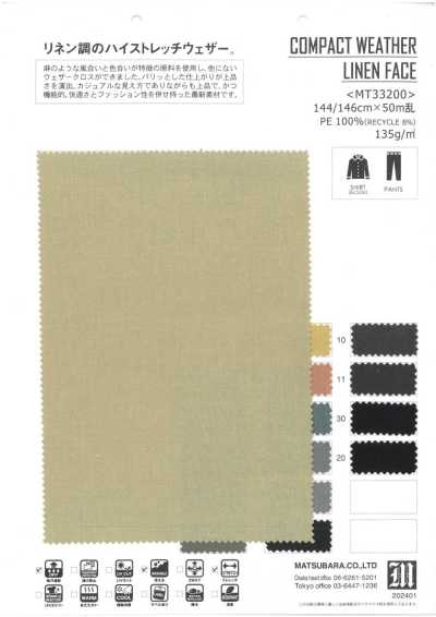 MT33200 Vải Compact Weather Mặt Linen