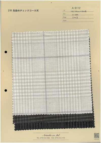 A-8112 Corduroy Kẻ Caro Nhuộm Sợi 21W