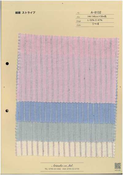 A-8132 Kẻ Sọc Cotton Sợi Gai