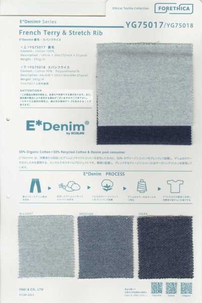 YG75018 E*Denim Dệt Kim Rib Tròn Spandex