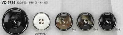 VC9786 Cúc 4 Lỗ Mặt Bằng Nhựa Resin Polyester/đồng Thau