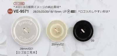 VE9571 Cúc 4 Lỗ Lộ Mặt Bằng Nhựa Resin Polyester