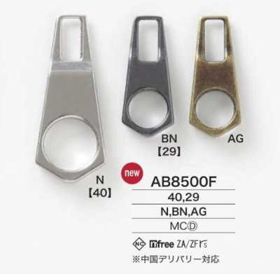 AB8500F Đầu Khóa Kéo Bằng đúc Hợp Kim