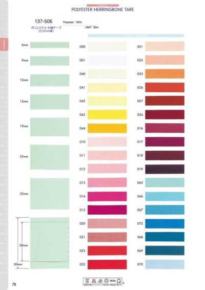137-506 Băng Dệt Xương Cá Bằng Polyester Tái Chế (Dày 0,5 Mm)