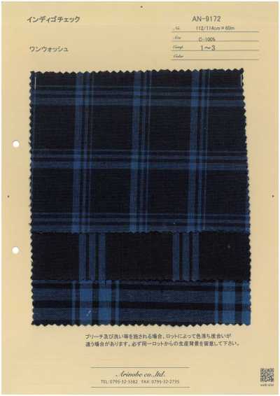 AN-9172 Kẻ Caro Indigo