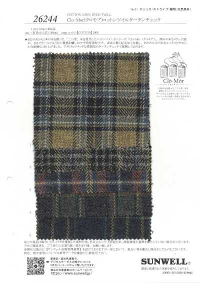 26244 Clo-Mor Vải Cotton Dệt Chéo Kẻ Caro Tartan