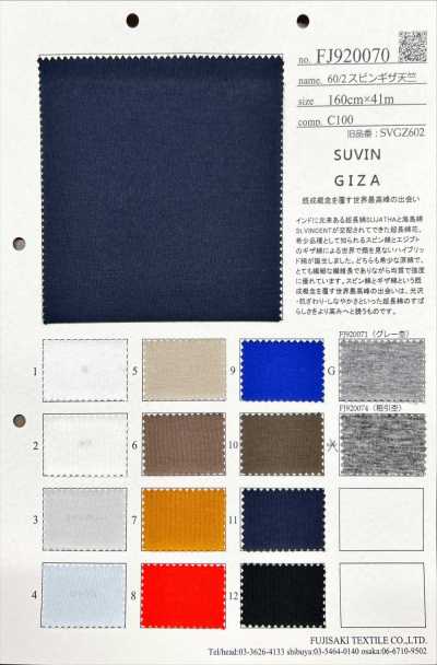 FJ920070 60/2 Suvin Giza Vải Cotton Tenjiku