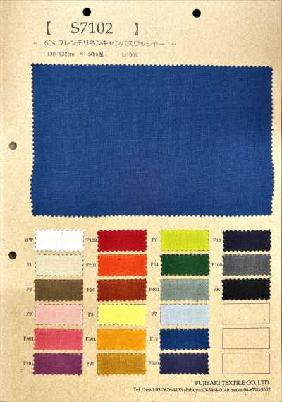 S7102 Vải bố canvas linen Pháp 60S xử lý wash