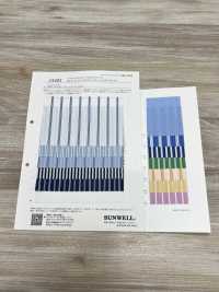 14403 60 Chỉ đơn Cotton Vải Cotton Typewritter Màu Xanh Lam Nhiều Kẻ Sọc SUNWELL Ảnh phụ