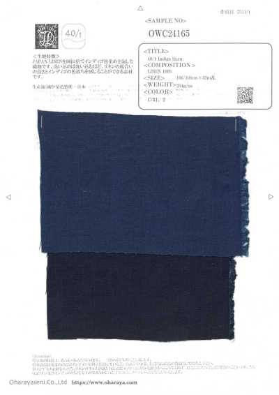 OWC24165 Vải Lanh Chàm 40/1