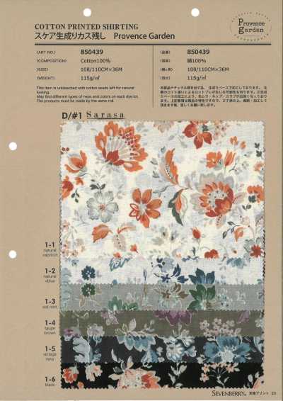 850439 SEVENBERRY® Vải Sẹc, Mộc Còn Lấm Tấm Xơ Provence Garden Sarasa