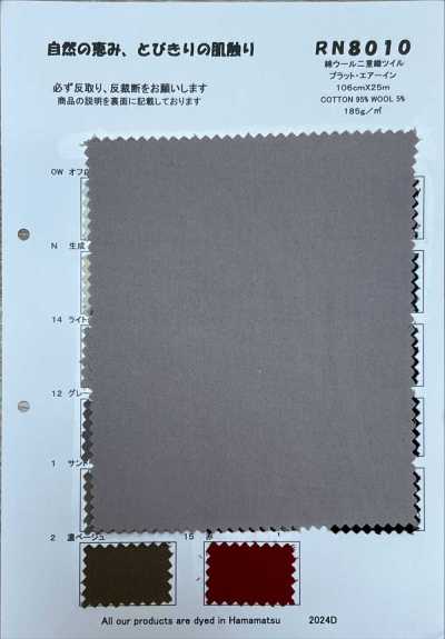 RN8010 Vải Twill Dệt đôi Cotton-len Platt Air-in