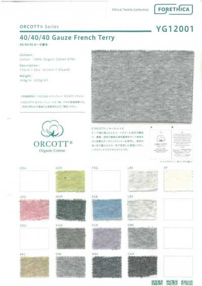 YG12001 O-Cotton 40/40/40 vải gạc nỉ da cá