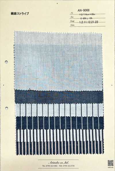 AN-9068 Kẻ Sọc Cotton-linen