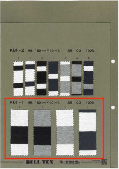 KBF-1 40/2 Vải Cotton Tenjiku Sọc Ngang