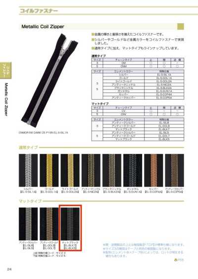 5CNVMR-EL-BLK5 Dây Khóa Kéo Cuộn Kim Loại Cỡ 5 Màu đen Mờ, Dây Khoá Kéo 2 Chiều