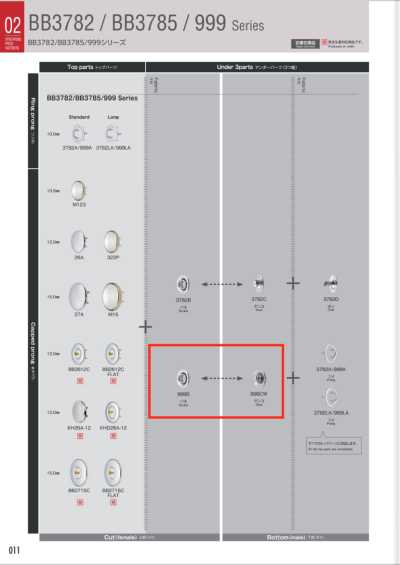 999-B/CW Móc Loại Tiêu Chuẩn Dưới Các Bộ Phận để Vải Dệt Kim(Bộ Lò Xo/ Mũ đinh )