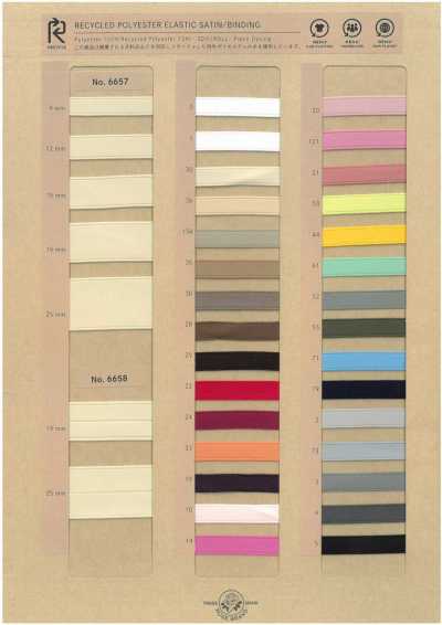 6657 Ruy Băng Sa Tanh Co Giãn Polyester Tái Chế