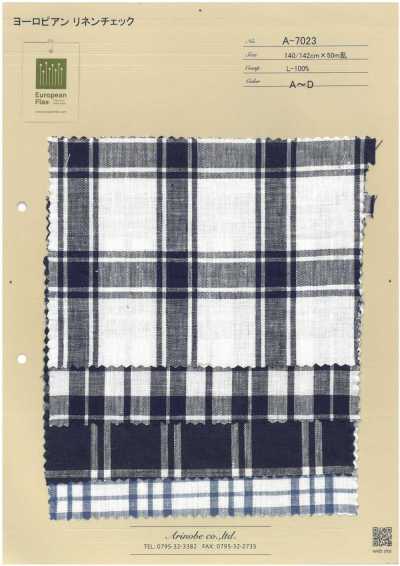 A-7023 Linen Kiểu Châu Âu Kẻ Caro