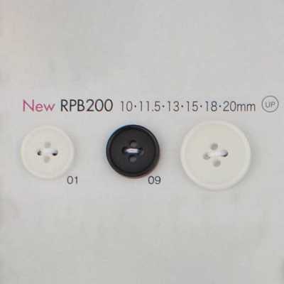 RPB200 Sản Xuất Tại Nhật Bản Cúc Nhựa Resin PET Tái Chế 4 Lỗ Có Viền