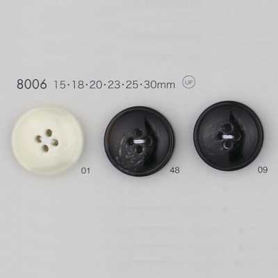 8006 Cúc 4 Lỗ Có Viền, Làm Từ Nhựa Resin Polyester