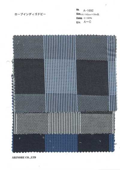 A-1692 Dobby Nhuộm Indigo Dạng Dây