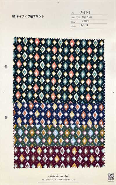 A-8149 Vải In Họa Tiết Native Cotton