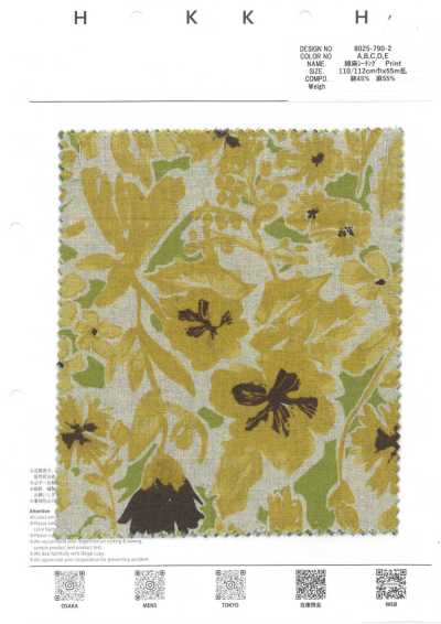 8025-790-2 Vải Mộc Cotton Sợi Gai