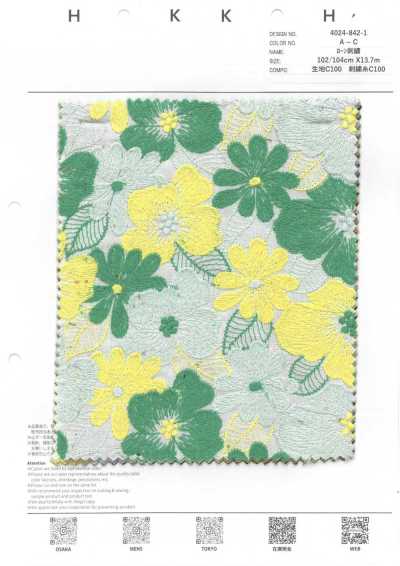 4024-842-1 Vải Cotton Lawn Thêu