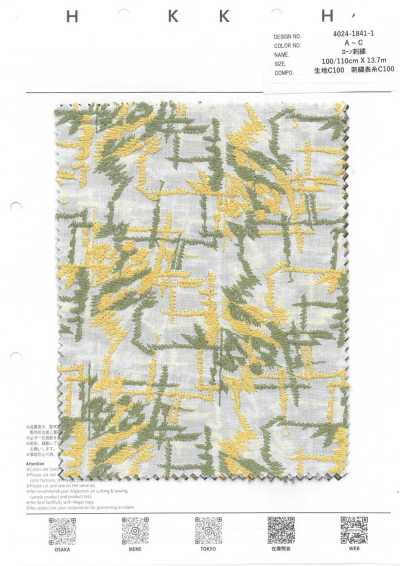 4024-1841-1 Vải Cotton Lawn Thêu