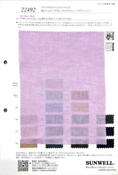 22492 Vải bố canvas cotton/linen 60s xử lý giặt