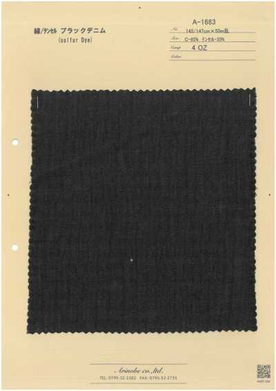 A-1683 Vải Bò đen Cotton/tencel (Nhuộm Sulfur)