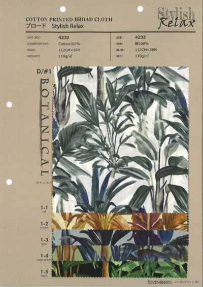 4232 Vải Broadcloth Thời Trang Thư Giãn BOTANICAL
