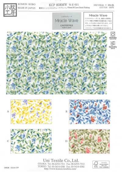 KCP808MW-DK-551 Vải Cotton 80 Lawn In Miracle Wave