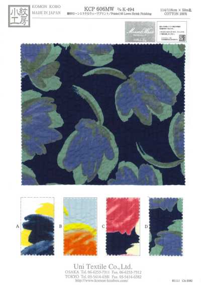 KCP606-MW-DK-494 Vải Cotton 80 Lawn In Miracle Wave