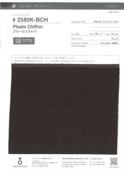2580K-BCH Voan Chiffon Xếp Ly